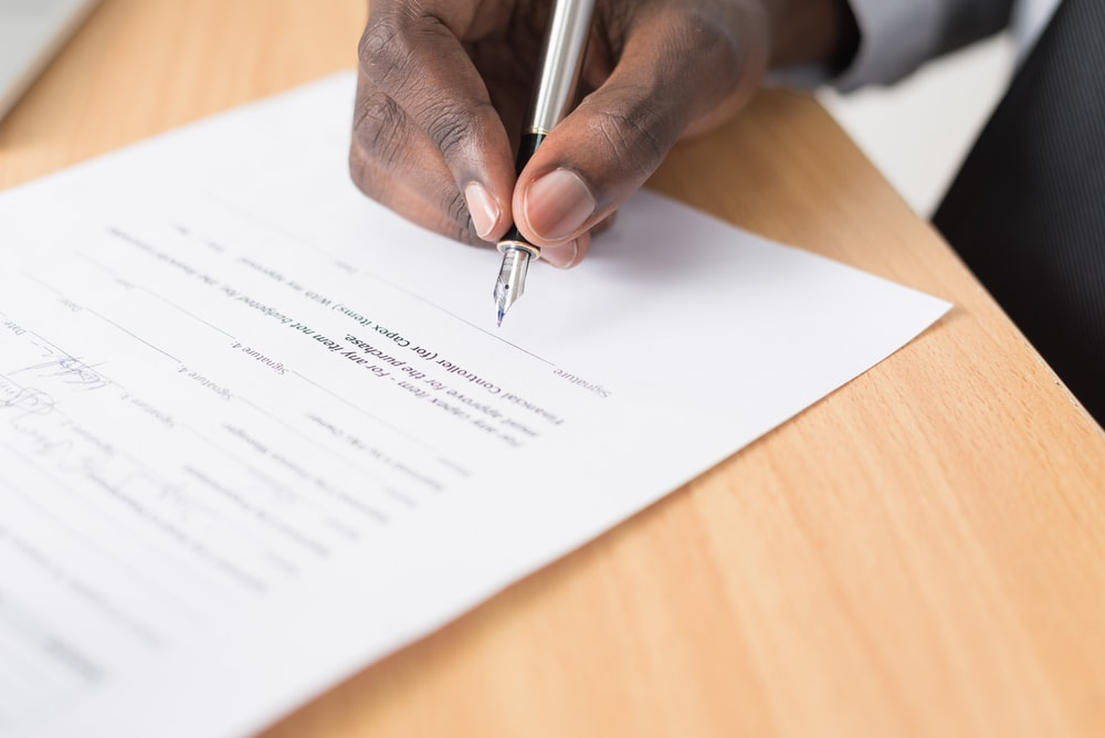 a person signing an agreement
